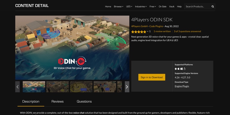 Voice-Chat SDK ODIN in Unreal Marketplace