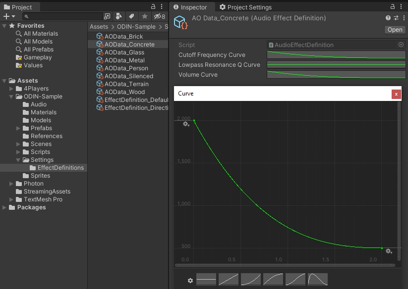 The Audio Effect Definition Scriptable Object.