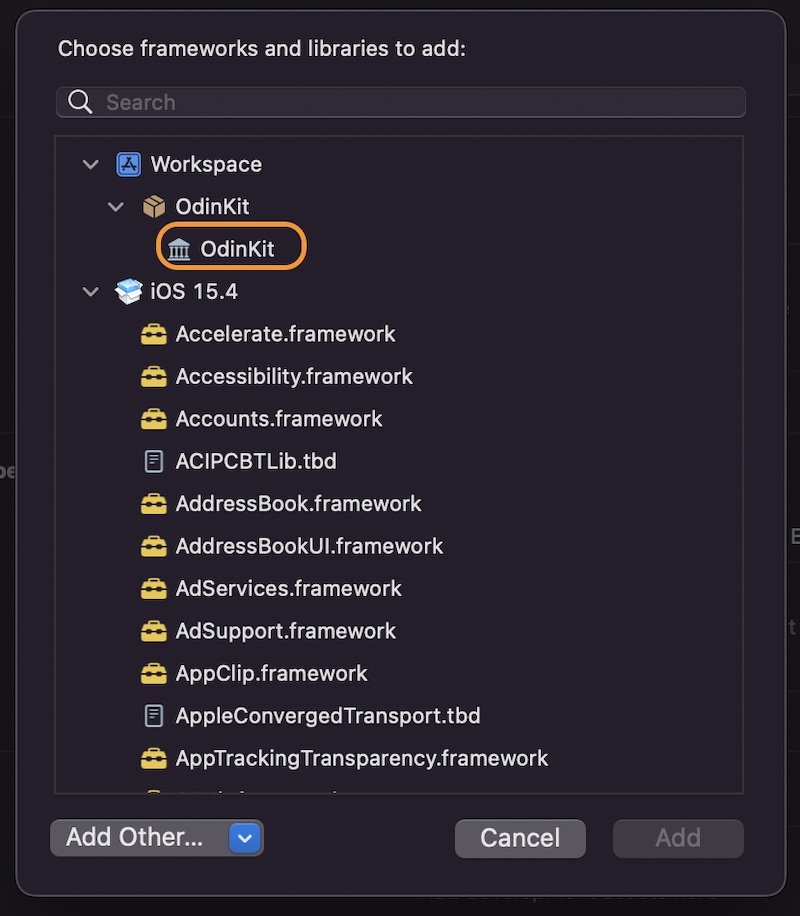 Select OdinKit Framework